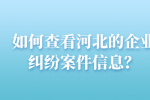 如何查看河北的企业纠纷案件信息？