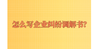 怎么写河北的企业纠纷调解书？